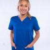Front view of Cherokee Revolution scrubs in royal blue with sizes XXS-5XL available.
