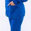 Side pocket view of jacket in royal blue with sizes XXS-5XL available.